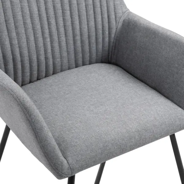 Helehallid käetugedega söögitoolid, 6 tk, kangas ja pulbervärvitud terasest jalad, 61 x 61 x 84 cm – 6