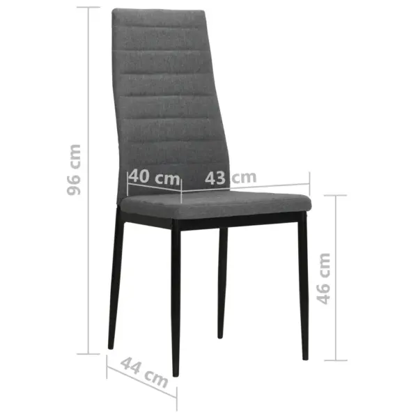 Helehallid kangast söögitoolid metallraamiga, 2 tk, 43 x 44 x 96 cm – 8