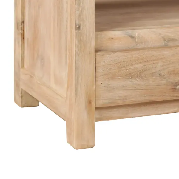 Helepruun akaatsiapuidust telerikapp 2 riiuli ja 3 sahtliga 90 x 30 x 55 cm – 4