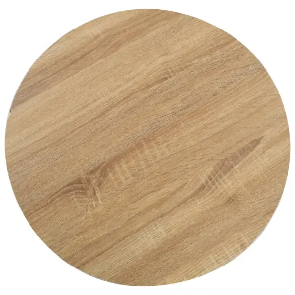 Ümmargune bistroolaud helepruuni MDF-plaadiga, 80 cm, must terasjalg – 2