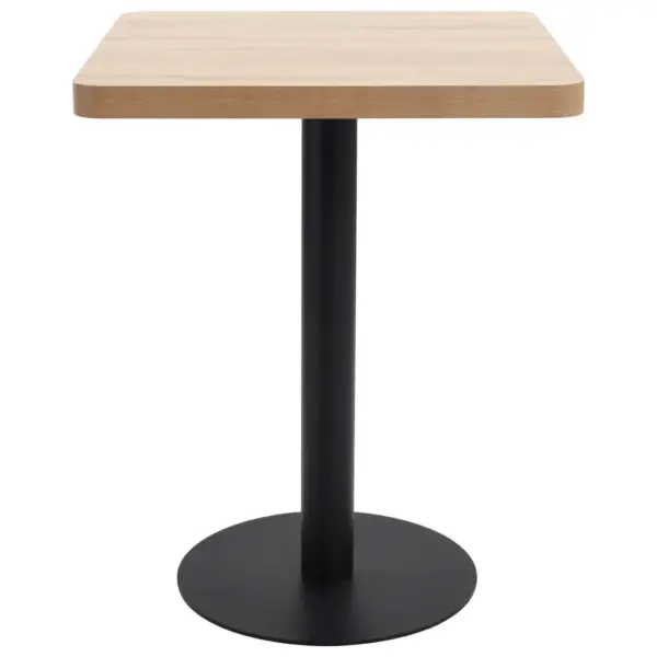 Helepruun ruudukujuline bistroolaud kahele, MDF lauaplaat ja must terasjalg, 60 x 60 x 75 cm - 2
