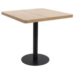 Helepruun bistroolaud kahele, MDF ja teras, 80 x 80 x 75 cm
