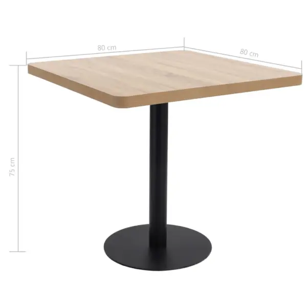 Helepruun bistroolaud kahele, MDF ja teras, 80 x 80 x 75 cm - 6