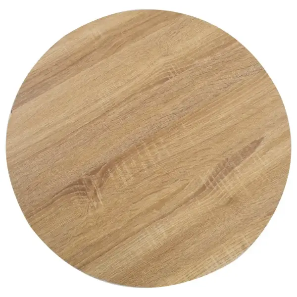 Helepruuni MDF lauaplaadiga bistroolaud musta terasjalaga, diameeter 60 cm, kõrgus 75 cm - 2