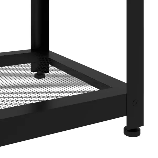 Kohvilaud riiuliga, helepruun ja must, tammespooniga MDF ja raud, 90 x 45 x 45 cm – 6