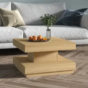 Helepruun modernne kohvilaud, spoonitud MDF, 60 x 60 x 35 cm