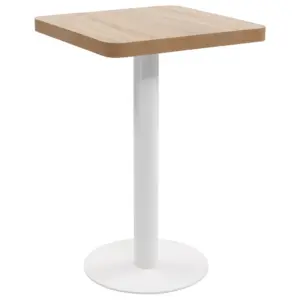 Helepruun-valge bistroolaud MDF lauaplaadiga, 50 x 50 x 75 cm