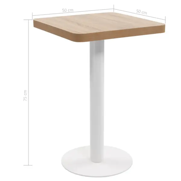 Helepruun-valge bistroolaud MDF lauaplaadiga, 50 x 50 x 75 cm – 6