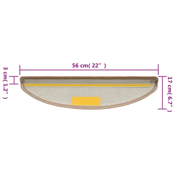 Helepruunid poolringikujulised trepimatid kahepoolse teibiga, 15 tk, 56 x 17 cm – 8