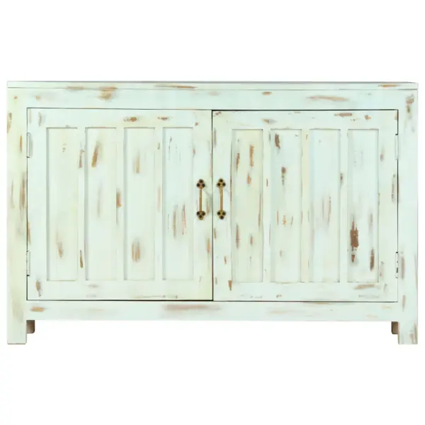 Helesinine mangopuidust puhvetkapp kahe uksega, 110 x 35 x 70 cm – 2