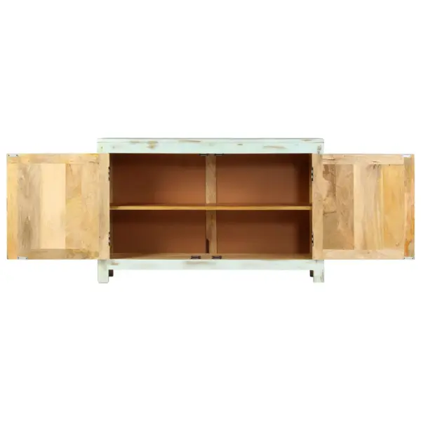 Helesinine mangopuidust puhvetkapp kahe uksega, 110 x 35 x 70 cm – 3