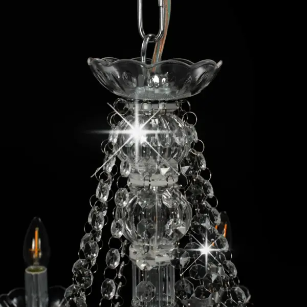 Helmestega laelühter, hõbedane metallraam, akrüülhelmed, 12 x E14 pirnipesa, 80 x 75 cm – 5