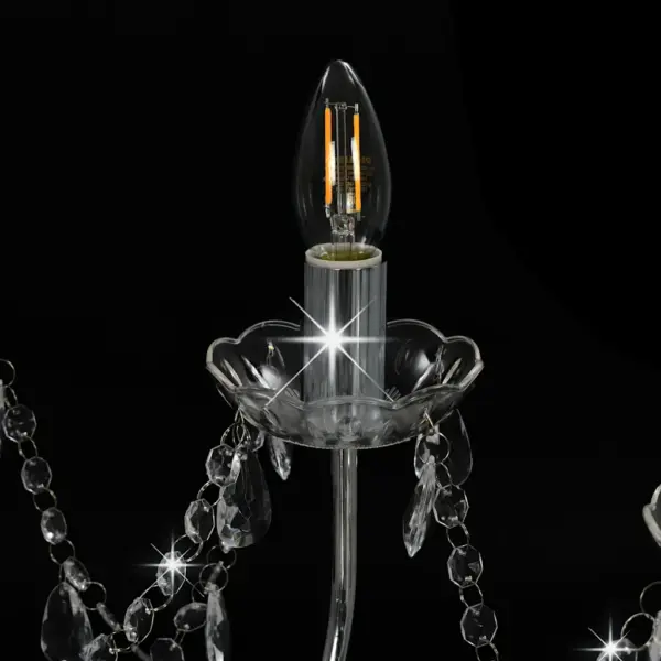 Helmestega laelühter, hõbedane metallraam, akrüülhelmed, 12 x E14 pirnipesa, 80 x 75 cm – 6
