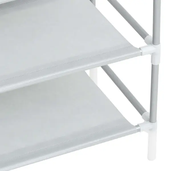 10 riiuliga kingariiul metallraamiga, lausriidest tasapindadega, hõbedane, 100 x 29,5 x 170 cm – 7