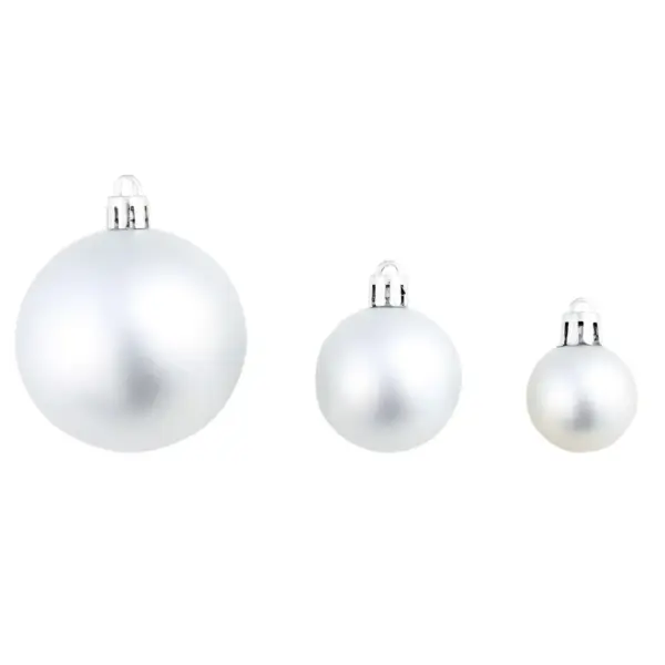 100-osaline hõbedane jõulukuulide komplekt, plast, 3/4/6 cm – 8