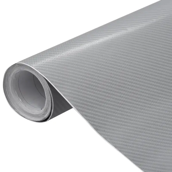 Iseliimuv 4D süsinikkiu välimusega autokile, 2 tk, hõbedane, 100 x 150 cm ja 50 x 150 cm – 2