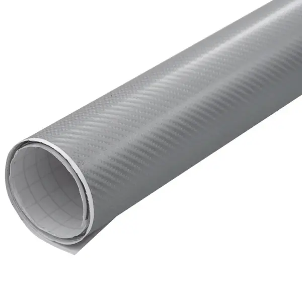 Iseliimuv 4D süsinikkiu välimusega autokile, 2 tk, hõbedane, 100 x 150 cm ja 50 x 150 cm – 3