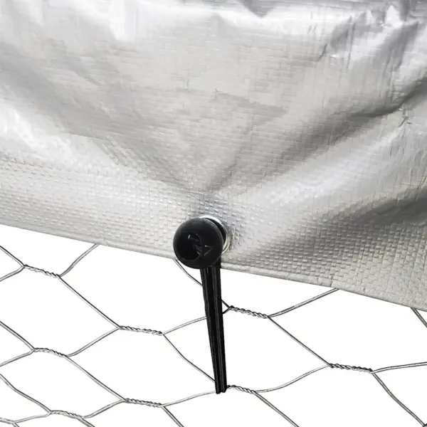 Katusega koeraaed õue, tsingitud teras, hõbedane, 300 x 300 x 150 cm – 11
