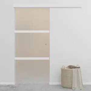 Mattklaasist liuguks alumiiniumsiiniga, hõbedane, 90 x 212 cm