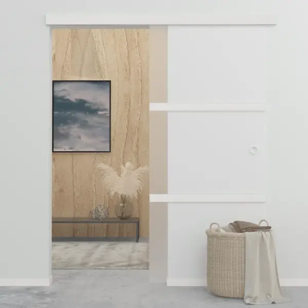 Mattklaasist liuguks alumiiniumsiiniga, hõbedane, 90 x 212 cm - 3