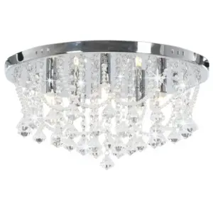 Hõbedane laelamp kristallhelmestega, 4 x G9, 45 x 22 cm