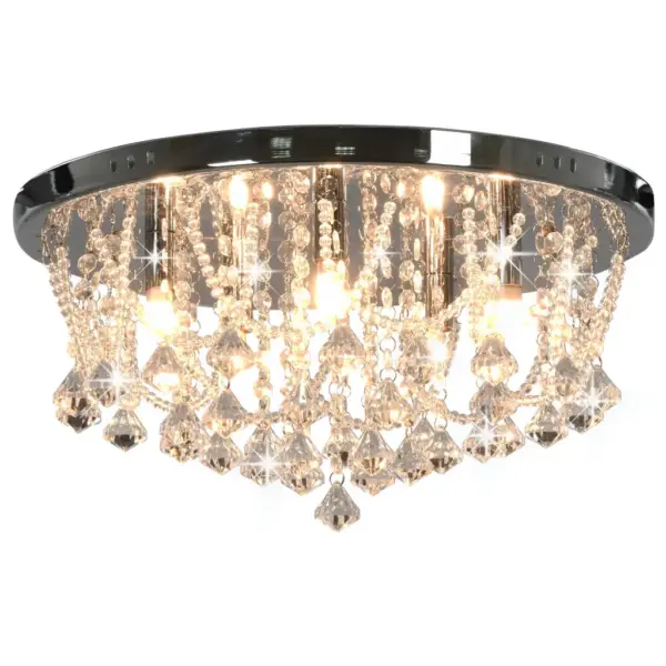Hõbedane laelamp kristallhelmestega, 4 x G9, 45 x 22 cm – 2