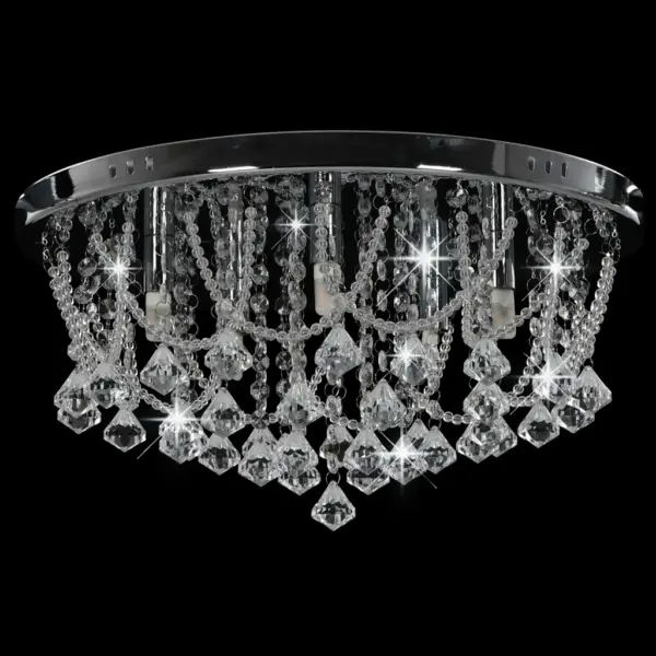 Hõbedane laelamp kristallhelmestega, 4 x G9, 45 x 22 cm – 3