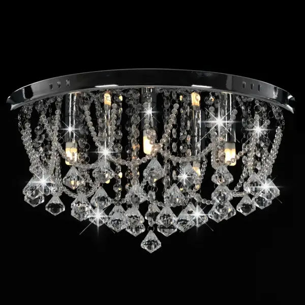 Hõbedane laelamp kristallhelmestega, 4 x G9, 45 x 22 cm – 4
