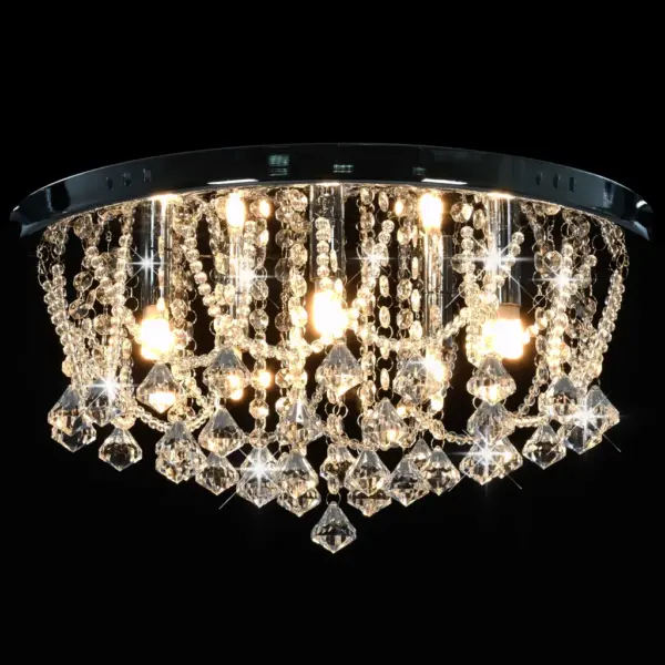 Hõbedane laelamp kristallhelmestega, 4 x G9, 45 x 22 cm – 5
