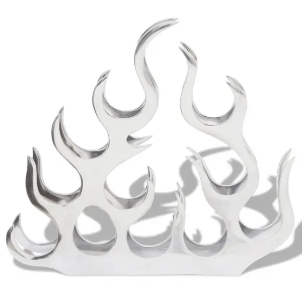 Leegikujuline hõbedane veiniriiul 11 pudelile, alumiinium, 61 x 14 x 53 cm – 3