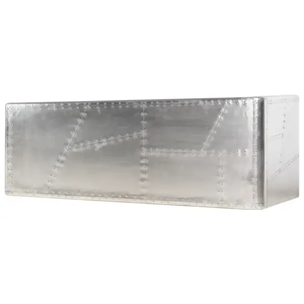 Lennukitiiva disainiga kirjutuslaud, hõbedane metall, 112 x 50 x 76 cm – 4