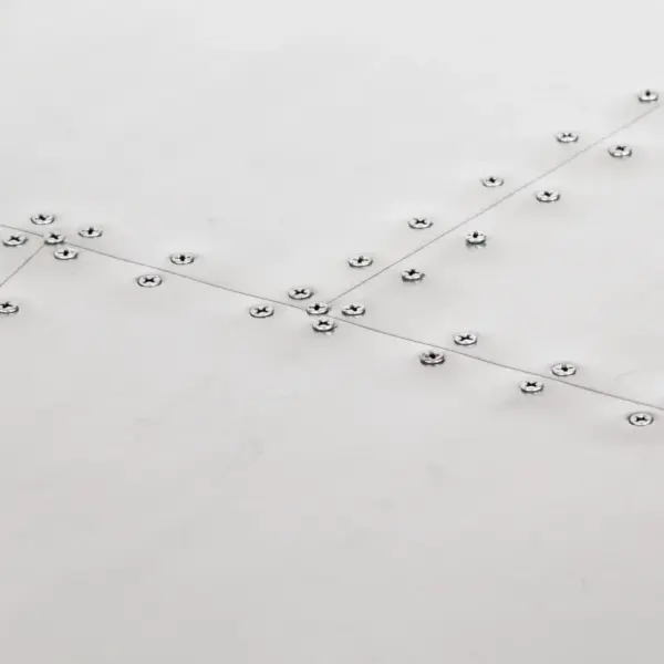 Lennukitiiva disainiga kirjutuslaud, hõbedane metall, 112 x 50 x 76 cm – 6