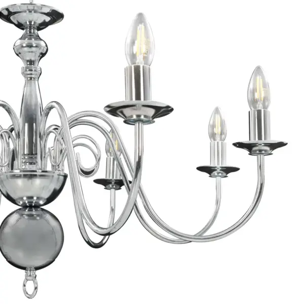 Metallist hõbedane lühter 8 x E14 pirnile, 80 x 45 cm – 11