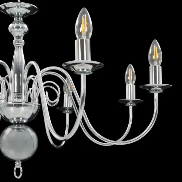 Metallist hõbedane lühter 8 x E14 pirnile, 80 x 45 cm – 12