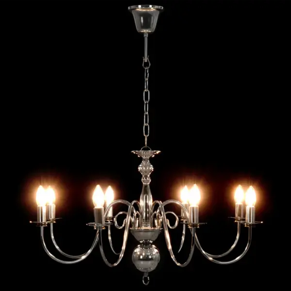 Metallist hõbedane lühter 8 x E14 pirnile, 80 x 45 cm – 6