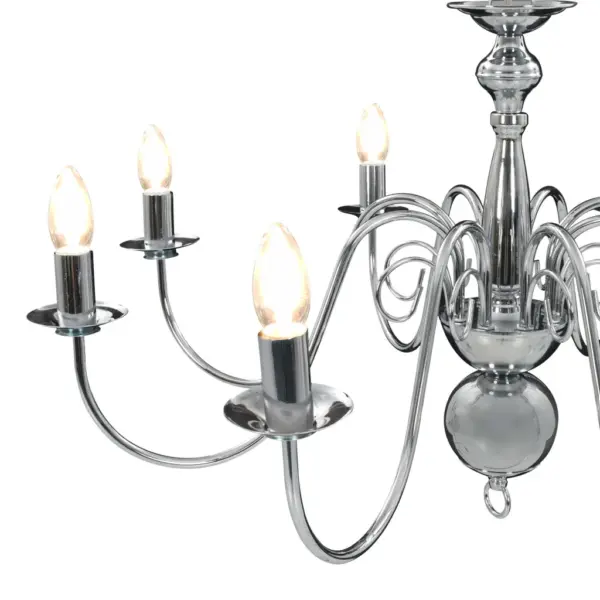 Metallist hõbedane lühter 8 x E14 pirnile, 80 x 45 cm – 7