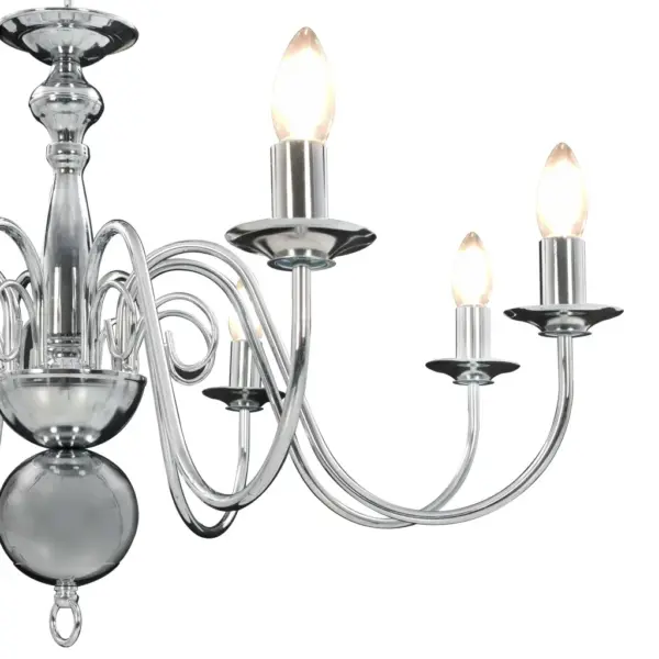 Metallist hõbedane lühter 8 x E14 pirnile, 80 x 45 cm – 10