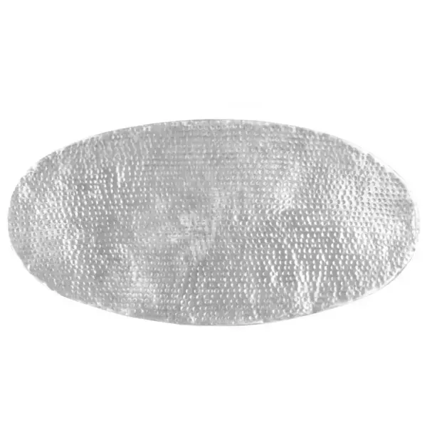Ovaalne sepistatud alumiiniumist kohvilaud, hõbedane, 100 x 50 x 28 cm – 5