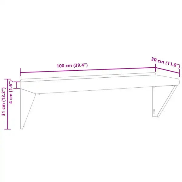 Seinariiul harjatud roostevabast terasest, hõbedane, 100 x 30 x 31 cm, kandevõime 50 kg – 11