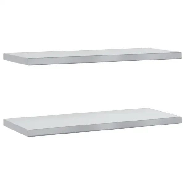Roostevabast terasest seinariiulid 2 tk, hõbedane, 75 x 30 cm, 50 kg kandevõimega – 2