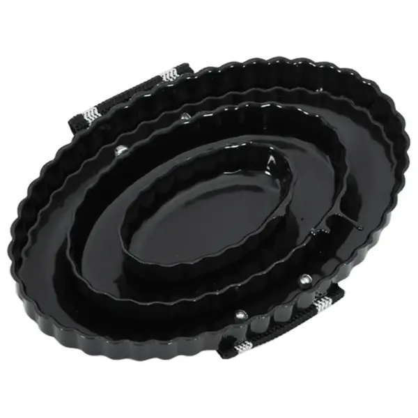 Hobuse hooldusharjad ovaalse kujuga, terasest, must, 3 tk, 16 x 10,5 x 2 cm – 5