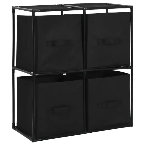Hoiukapp 4 kangast korviga, must, terasraam, 63 x 30 x 71 cm – 2