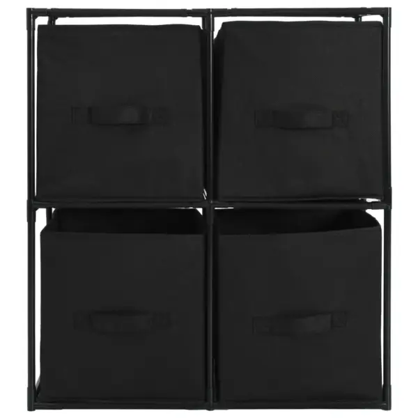 Hoiukapp 4 kangast korviga, must, terasraam, 63 x 30 x 71 cm – 3