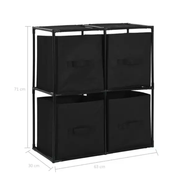 Hoiukapp 4 kangast korviga, must, terasraam, 63 x 30 x 71 cm – 7