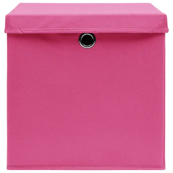 Kokkupandavad hoiukastid kaantega, 4 tk, roosa, 32 x 32 x 32 cm, mittekootud kangas – 4