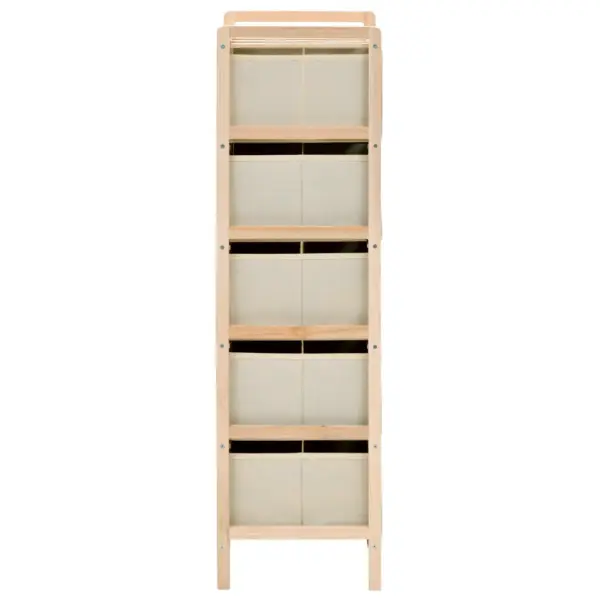 Hoiuriiul 5 riidest korviga, 2 tk, seedripuust karkass, beež, 32 x 26 x 93 cm - 5