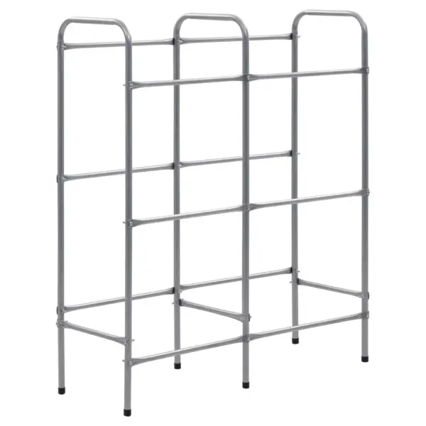 Kaldus hoiuriiul kuuele kastile, hõbedane, pulbervärvitud teras, 96 x 33 x 116 cm – 2