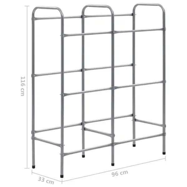 Kaldus hoiuriiul kuuele kastile, hõbedane, pulbervärvitud teras, 96 x 33 x 116 cm – 5