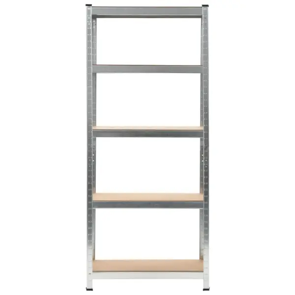 Hoiuriiulid 5 riiuliga, 3 tk, hõbedane tsingitud teras ja tehispuit, 75 x 30 x 172 cm – 3