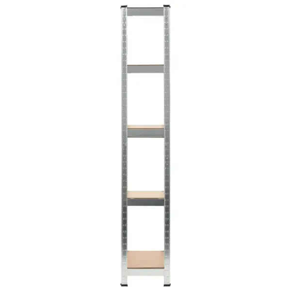 Hoiuriiulid 5 riiuliga, 3 tk, hõbedane tsingitud teras ja tehispuit, 75 x 30 x 172 cm – 4